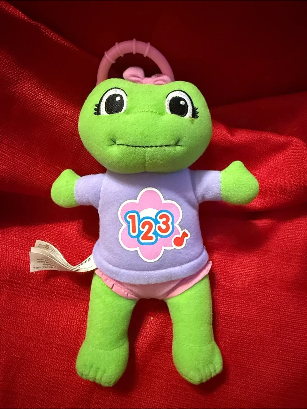 Plush Learning Frog Toy for Toddlers - Green & Purple